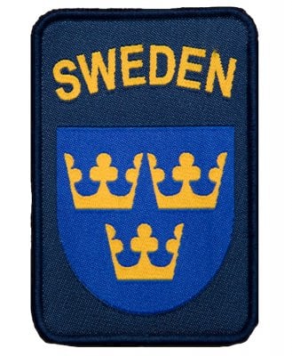 Tre Kronor Sweden fabric patch navy blue